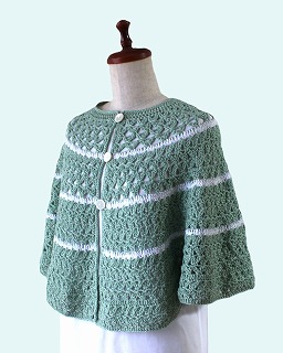 marshell(マルシェル)さんのニット教室 〜透かし模様のカーディガン風ポンチョ〜