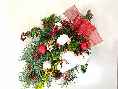 【12/1】お生花で作るクリスマス・スワッグ