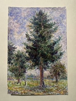 水彩色鉛筆で描く小さな風景画