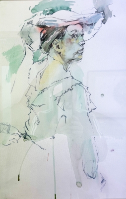 色で描く人物クロッキー