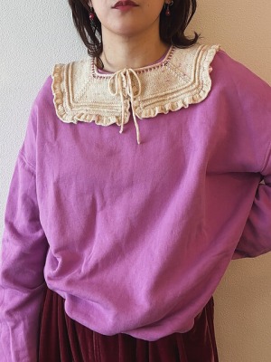 文章パターンで編む、お気に入りのつけ襟「Prudence Collar」