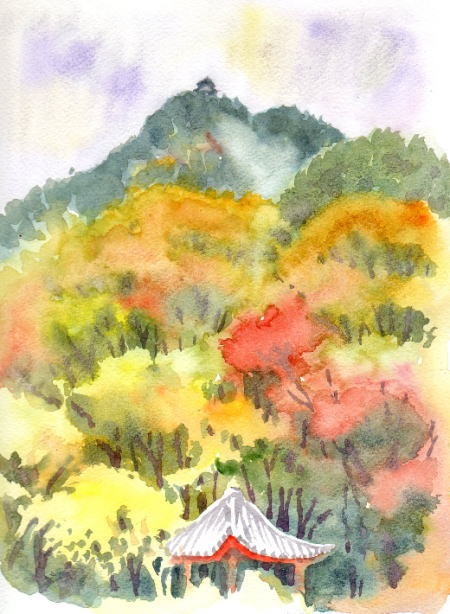 11/7 早描きスケッチ〜岐阜公園で紅葉を描こう〜