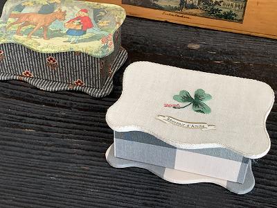 刺しゅうとカルトナージュ〜クローバー刺繍と赤ずきんのミニチュアボックス〜